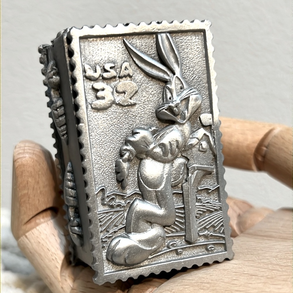 COPY - Vintage Looney Tunes Stamp Collection Bug Bunny Pewter Trinket Box